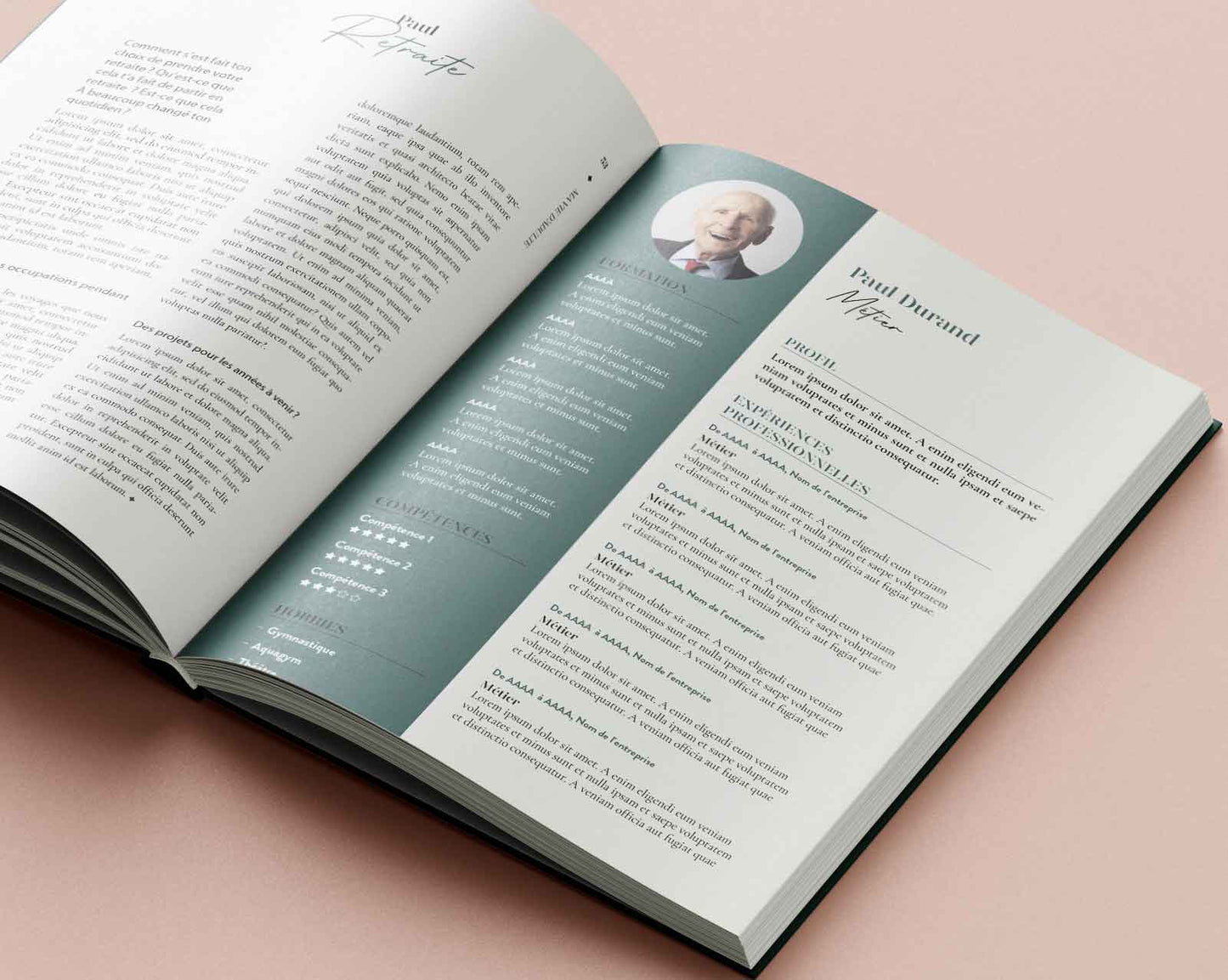 Résumé de la vie professionnelle et des études