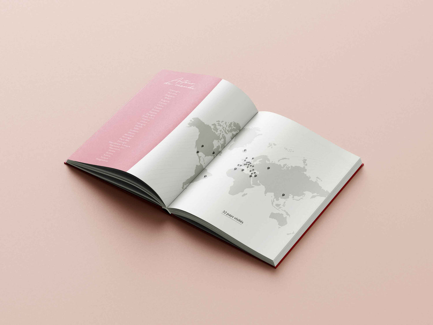 Carte avec tous les voyages réalisés dans sa vie