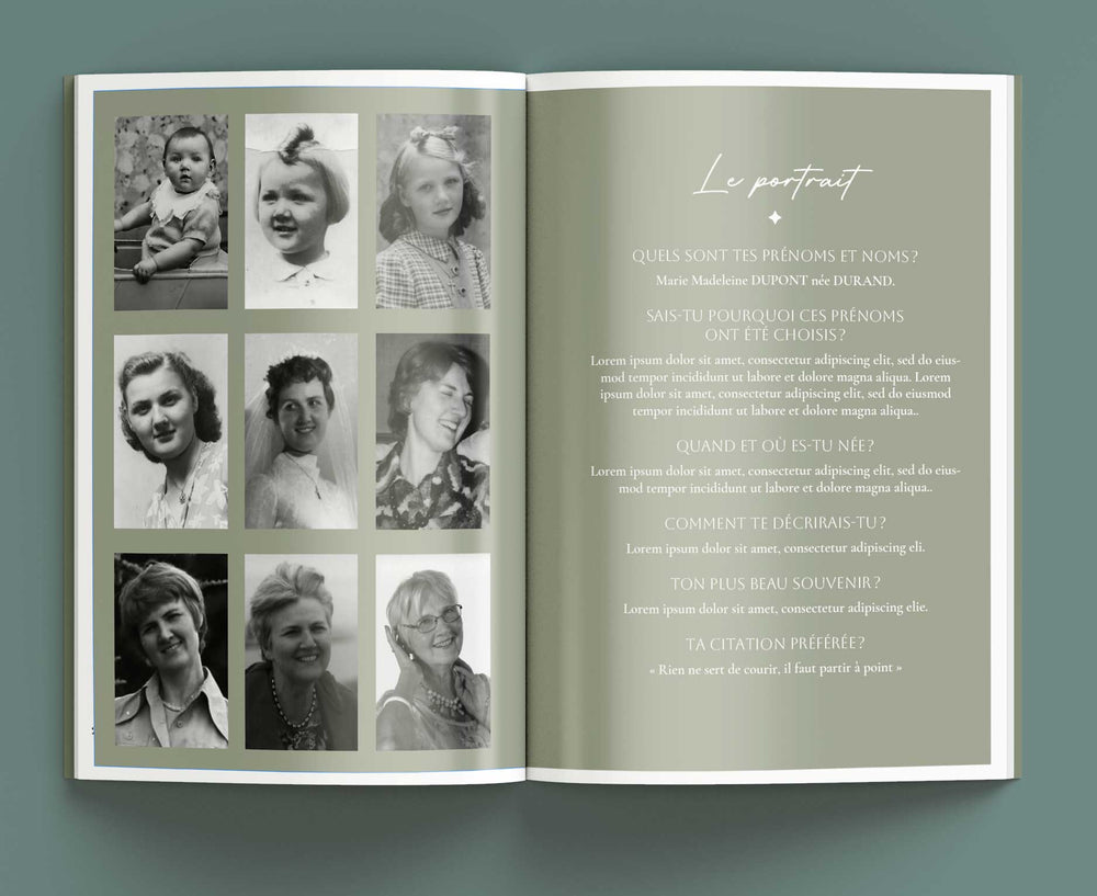 Carnet biographique Bavardises avec portraits de famille