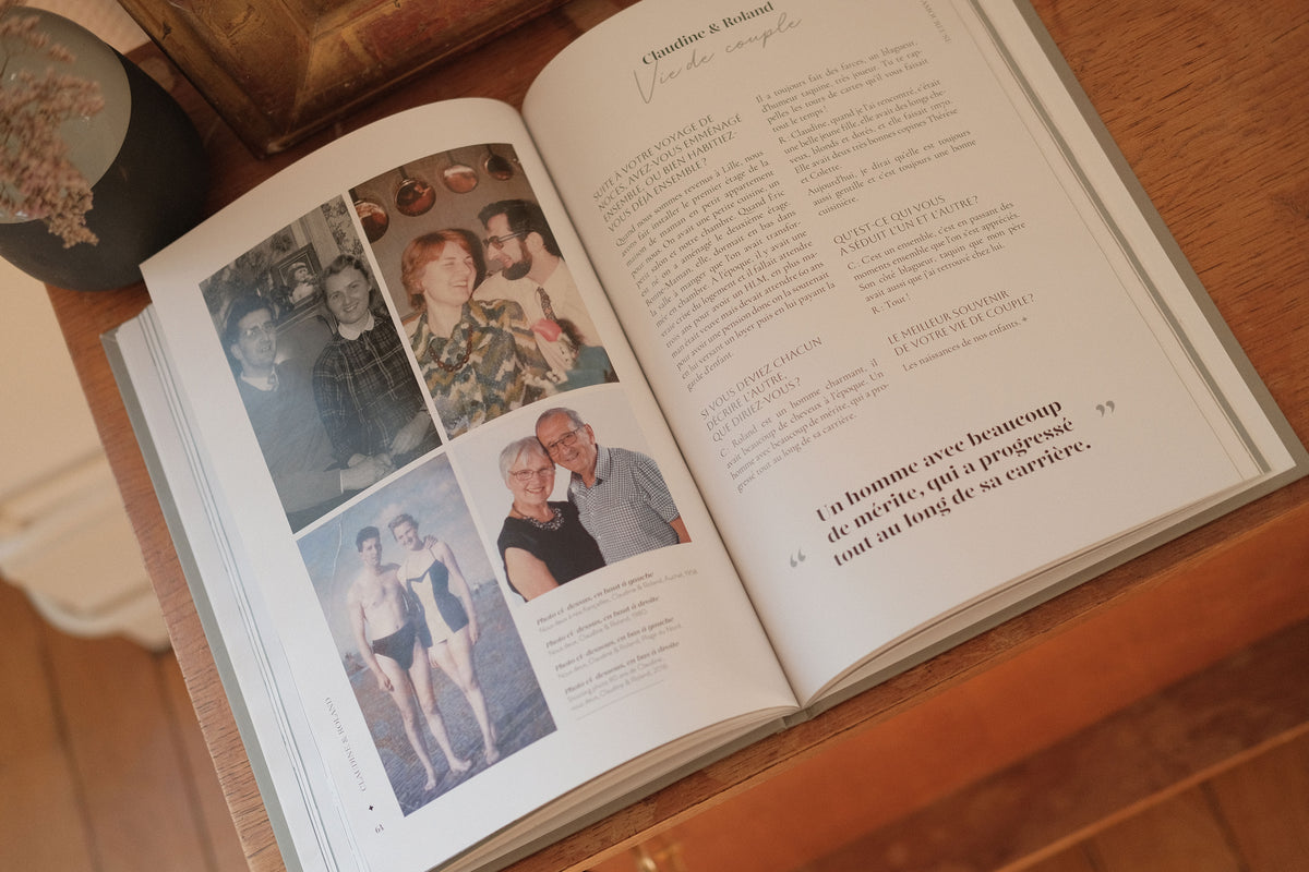 Livre biographique Bavardises ouvert